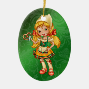 German Girl - Oktoberfest - SRF Ceramic Tree Decoration