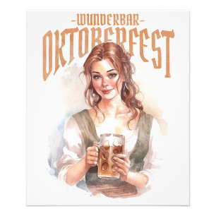 german girl with a beer for Oktoberfest Photo Print