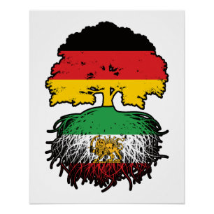 German Grown Iranian Roots Lion and Sun Poster