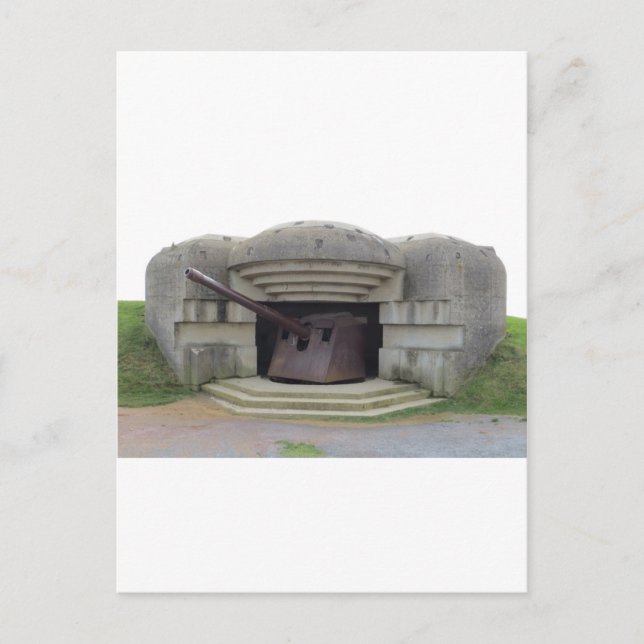 German Gun Position Overlooking Normandy Beach Postcard (Front)