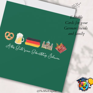 German Happy Birthday Card,Alles Gute zum Geburtst Holiday Card