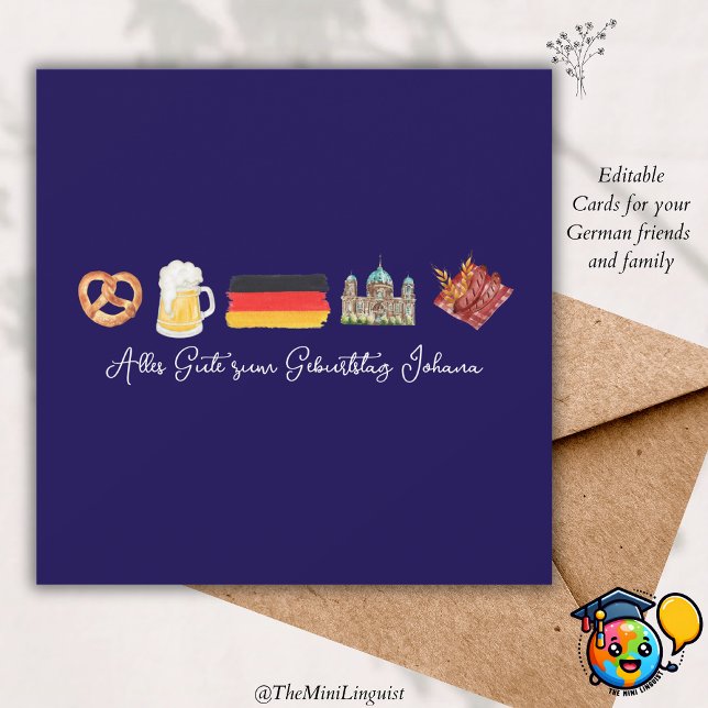 German Happy Birthday Card,Alles Gute zum Geburtst Holiday Card (Creator Uploaded)