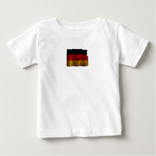 German Happy Mother’s Day on Vintage Flower Meadow Baby T-Shirt