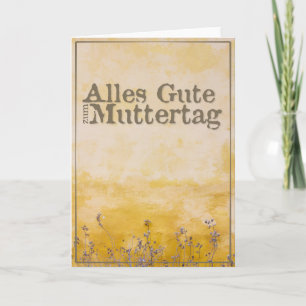 German Happy Mother’s Day on Vintage Flower Meadow Card