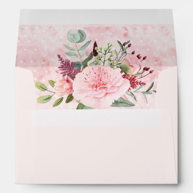 German Happy Mother’s Day with Pink Floral  Envelope (Back (Bottom))