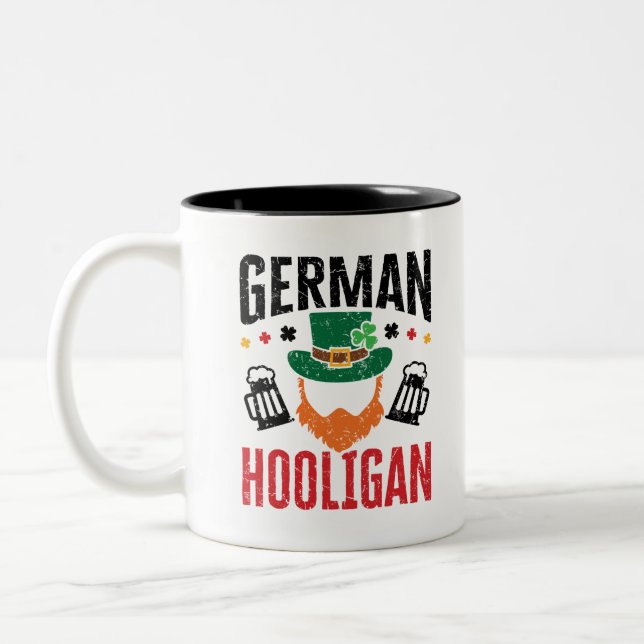 German Hooligan Germany St  Patricks Day Two-Tone Coffee Mug (Left)