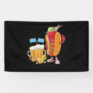 German Hotdog Bavaria Flag Oktoberfest Wurst Banner