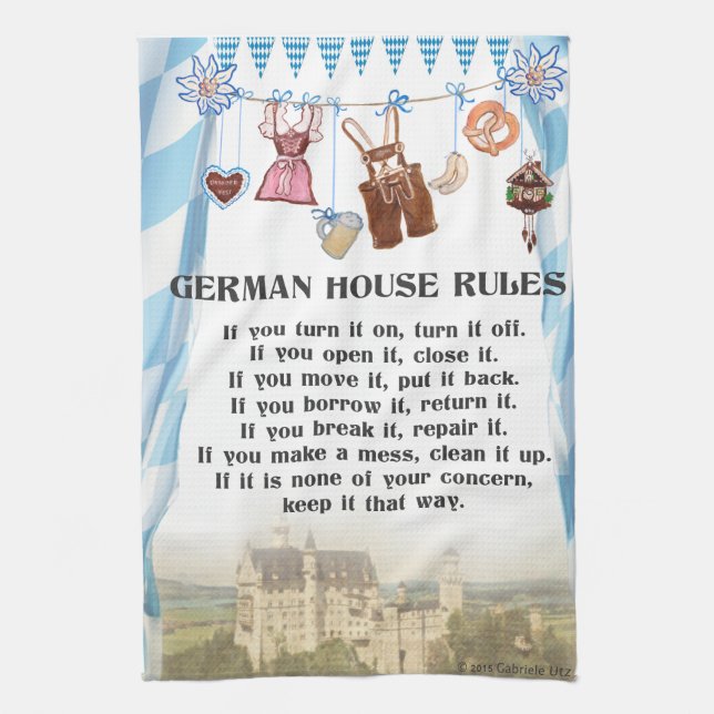 German House Rules Kitchen Cloth (Vertical)