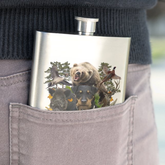 German Hunting Terrier Hip Flask (In Situ)