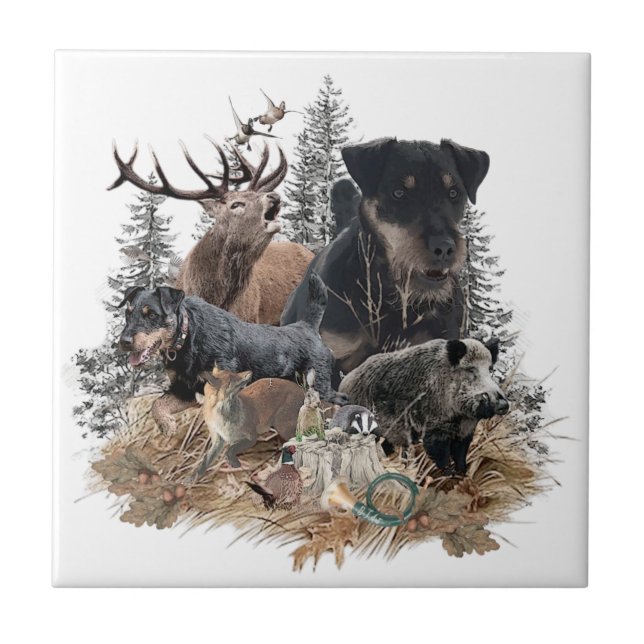 German Hunting Terrier (Jagdterrier)   Ceramic Tile (Front)