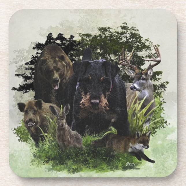 German Hunting Terrier (Jagdterrier) Coaster (Front)