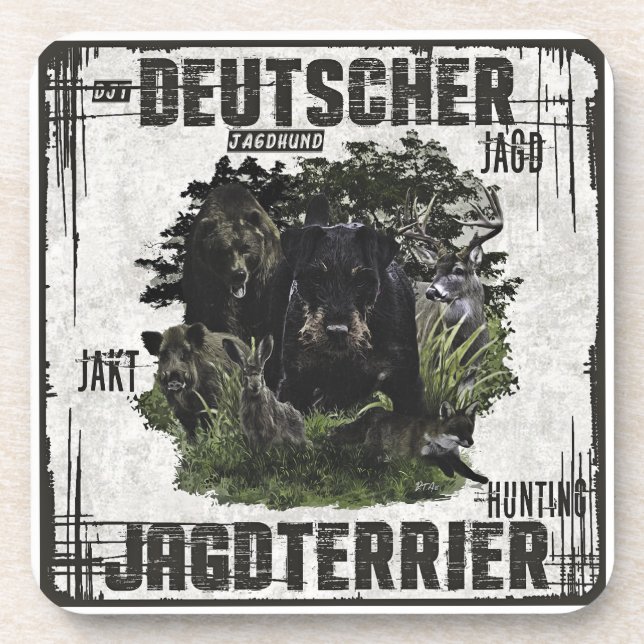German Hunting Terrier (Jagdterrier) Coaster (Front)