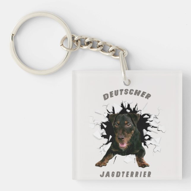 German Hunting Terrier (Jagdterrier) Key Ring (Front)