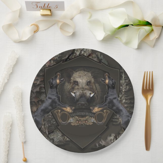 German Hunting Terrier (Jagdterrier)    Paper Plate (Wedding)