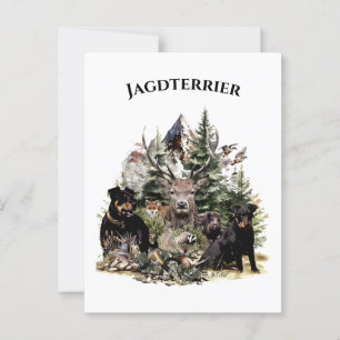German Hunting Terriers Postcard