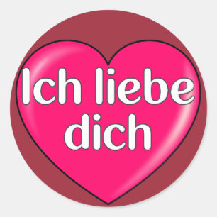 German - I love you Classic Round Sticker