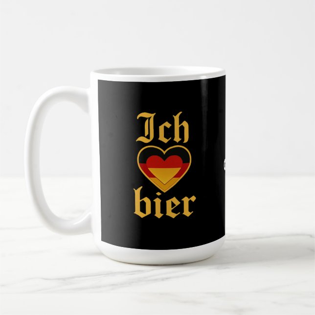 German Ich Heart Bier Oktoberfest Funny Bavarian  Coffee Mug (Left)