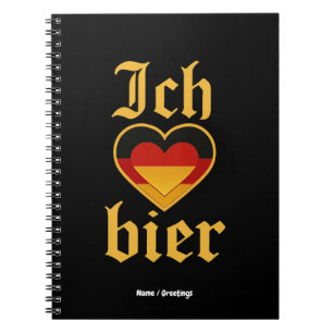 German Ich Heart Bier Oktoberfest Funny Bavarian  Notebook