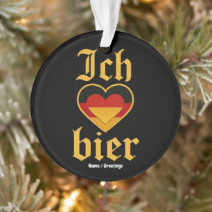 German Ich Heart Bier Oktoberfest Funny Bavarian  Ornament