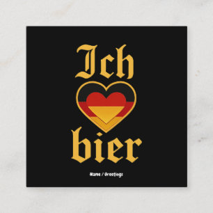 German Ich Heart Bier Oktoberfest Funny Bavarian Square Business Card