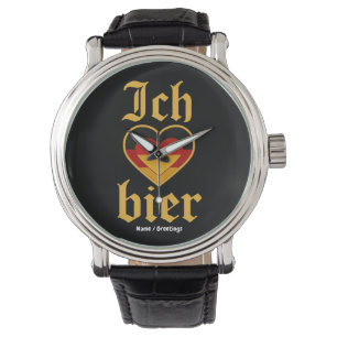 German Ich Heart Bier Oktoberfest Funny Bavarian  Watch