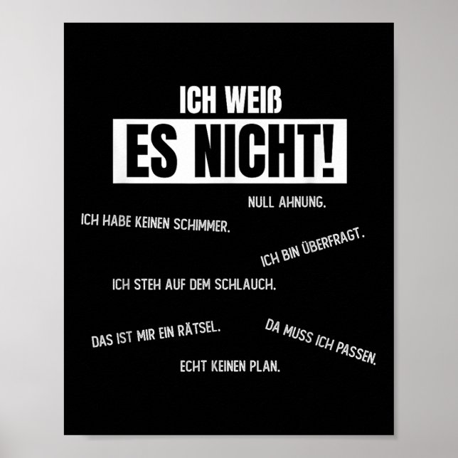 German _ _ Ich Weiß Es Nicht  Poster (Front)