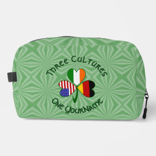 German Irish American Flags Shamrock Personalised Dopp Kit