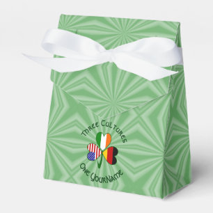 German Irish American Shamrock Personalised  Favour Box