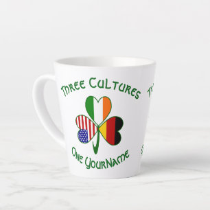 German Irish American Shamrock Personalised Small Latte Mug