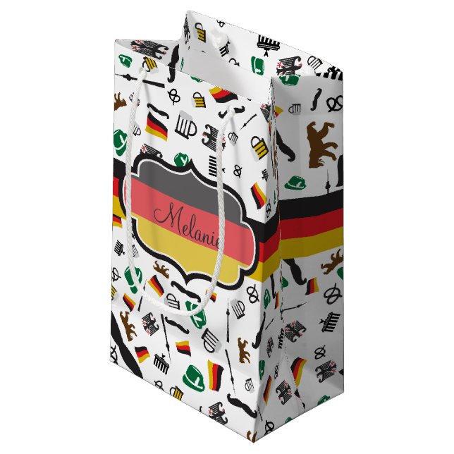 German items with Flag of Germany Small Gift Bag (Front Angled)