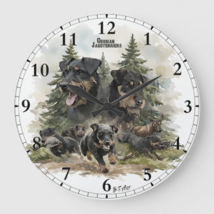 German Jagdterriers Large Clock