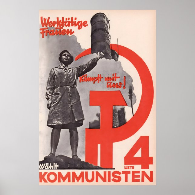 German KPD Election Poster Working women! Vote (Front)
