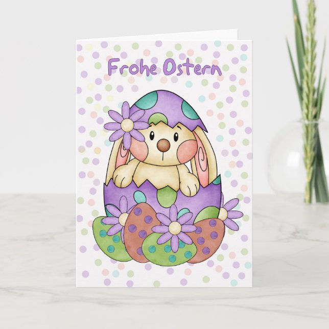 German Language Easter Card - Frohe Ostern (Front)