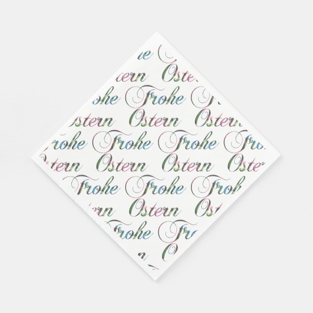 German Language Happy Easter Frohe Ostern Napkins (Corner)