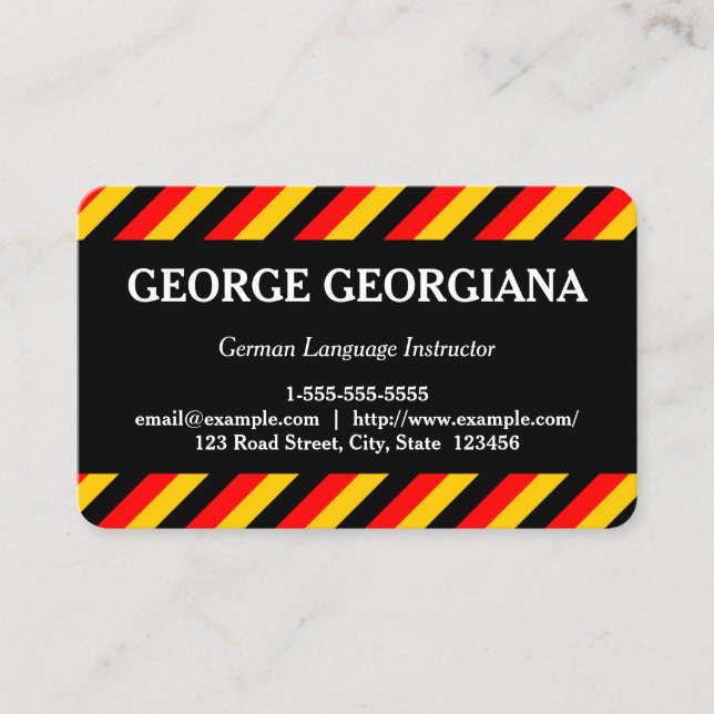 German Language Instructor Business Card (Front)