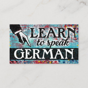 German Language Lessons Business Cards - Blue Red