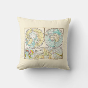 German-Language Polar Map Cushion
