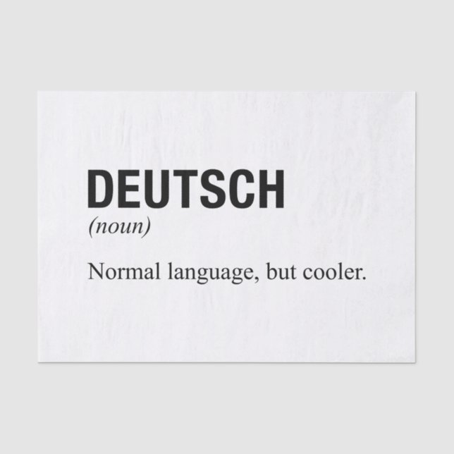 GERMAN Language Tissue Paper (Front)