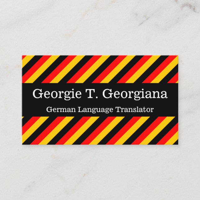 German Language Translator Business Card (Front)