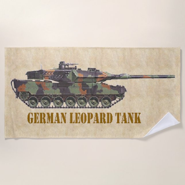 GERMAN LEOPARD TANK BEACH TOWEL (Front)