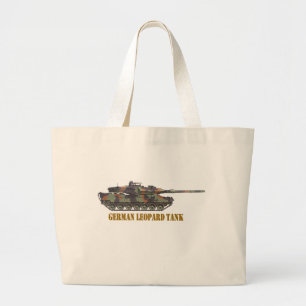GERMAN LEOPARD TANK. LARGE TOTE BAG