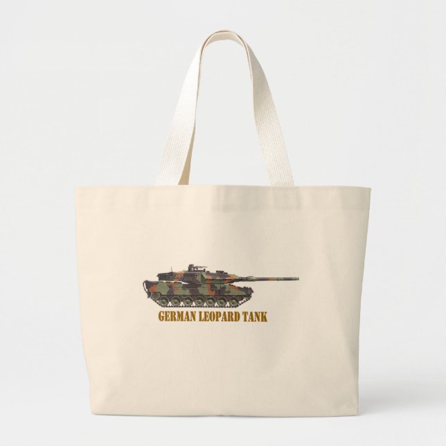 GERMAN LEOPARD TANK. LARGE TOTE BAG (Front)