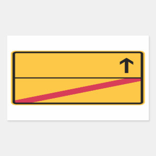 German local sign, local exit rectangular sticker