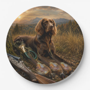 German Longhaired Pointer Hunting Companion Paper Plate