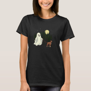 German Longhaired Pointer Walking Ghost Halloween T-Shirt