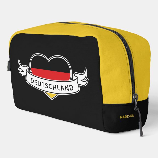 German Love custom name & text Dopp Kit (Right Corner)