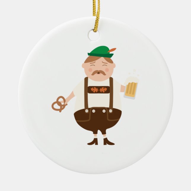 German Man Beer Germany Oktoberfest Ceramic Tree Decoration (Front)