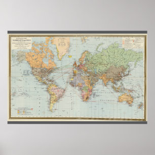 German Map of the World (1899) Poster