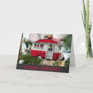 German Merry Christmas Caravan Camping Greetings Card