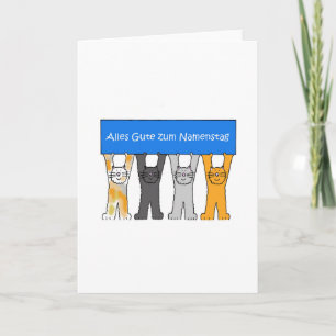 German Name Day, cute cats. Card